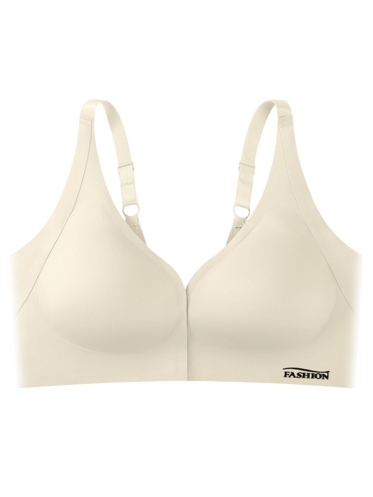 Front Closure Adjustable Seamless Push-up Bra Ivory