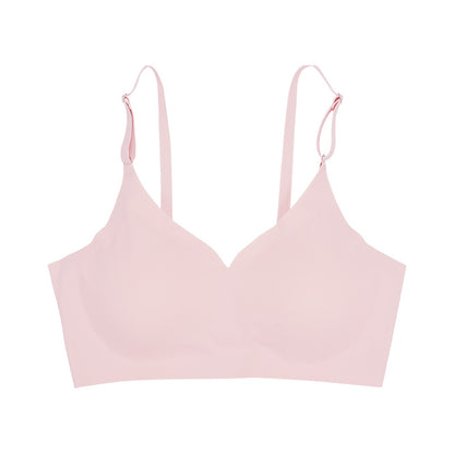 Low Back Seamless Push-up Wireless Bra Pink