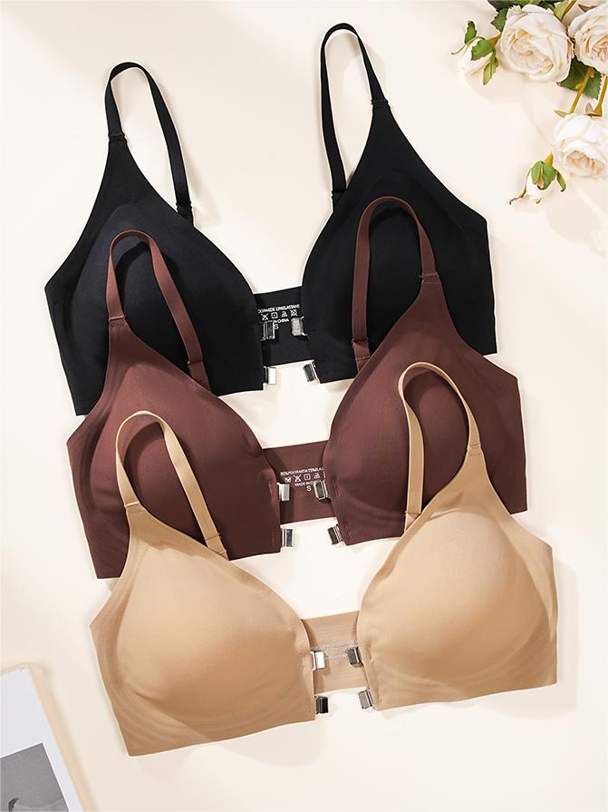 Plus Size Front Closure Lace Butterfly Wireless Bra
