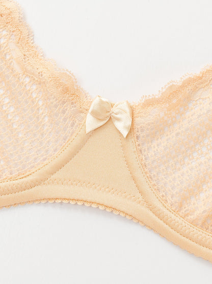 Unlined See Through 1/2 Cup Mesh Demi Shelf Underwired Bra