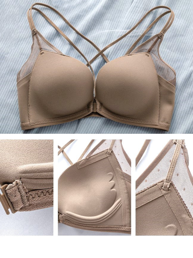 Women Bras Seamless Front Button Opening Closure Push Up Closure