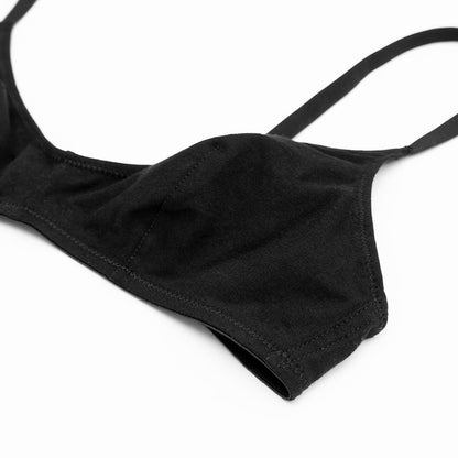 Comfortable Wireless Tank Top Bra Set Black